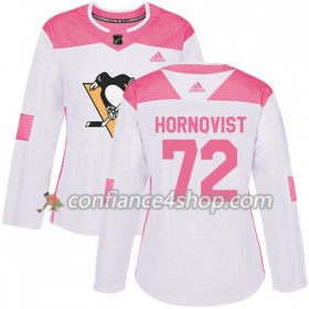 Adidas Maillot de Hockey Pittsburgh Penguins Patric Hornqvist 72 2017-2018 Blanc Rose Fashion Authentic - Femme